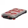 Milwaukee PACKOUT Organizador delgado mediano 8277387 - IP65 resistente al agua y al polvo, 10 compartimentos extraíbles, tapa de policarbonato transparente, cierres reforzados con metal, rojo/negro