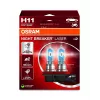 OSRAM NIGHT BREAKER LASER H11 Lámpara halógena doble pack 12V 55W PGJ19-2, hasta un 150% más brillante, haz de luz 150m más largo, 3900K