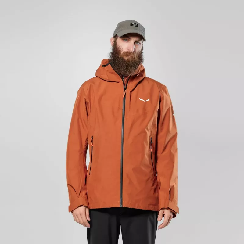 Salewa Hombre Puez GTX 3L EPE Chaqueta impermeable Hardshell - Bombay Brown, Talla L (EU 50)