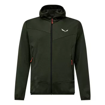 Salewa Puez Altavia PL HD Hombre Chaqueta de forro polar con capucha - Verde oscuro, Talla M