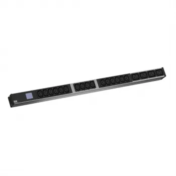 Bachmann BN0500 Local Metered 1U 19 Pulgadas PDU de aluminio, 6x C13 + 2x C19, CEE 16A, protección contra sobretensiones, 3m