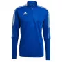 adidas Camiseta de entrenamiento Tiro 21 para hombre Team Royal Blue/Blanco Manga larga con media cremallera Sudadera XL
