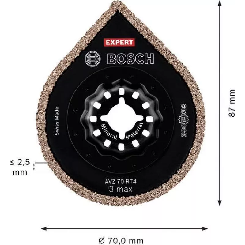 Bosch Expert Carbide-RIFF Hoja de sierra segmentada Starlock 85 mm RT3 gruesa para eliminar mortero de juntas
