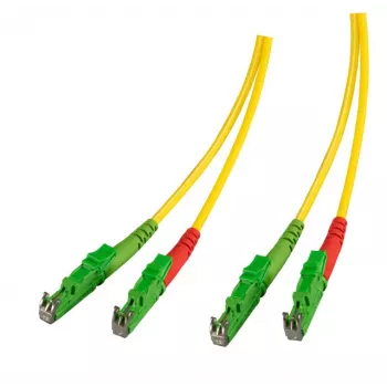 EFB Elektronik O0933.30 Cable de parcheo de fibra óptica E2000/APC a E2000/APC monomodo dúplex, OS2, 2 m, LSZH, amarillo