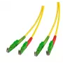 EFB Elektronik O0933.30 Cable de parcheo de fibra óptica E2000/APC a E2000/APC monomodo dúplex, OS2, 2 m, LSZH, amarillo