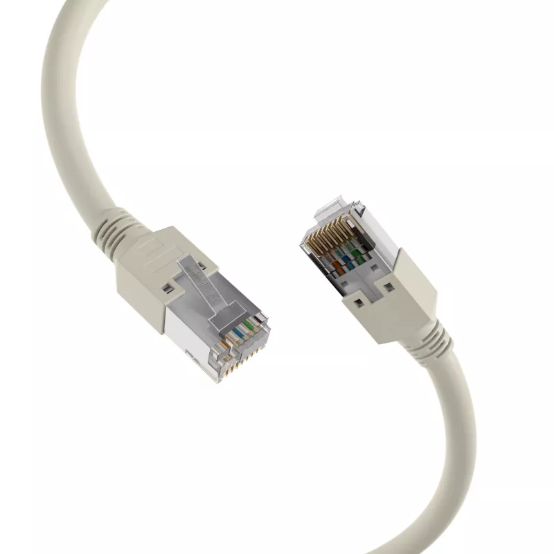 EFB Elektronik K8452.50 Cable de parcheo RJ45 Cat.5e F/UTP LSZH, Draka UC300 TM11, 4x2 x AWG26/7, contactos dorados, 50 m, gris