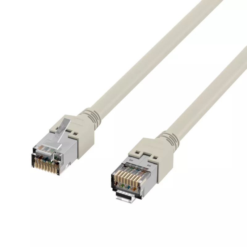 EFB Elektronik K8452.50 Cable de parcheo RJ45 Cat.5e F/UTP LSZH, Draka UC300 TM11, 4x2 x AWG26/7, contactos dorados, 50 m, gris
