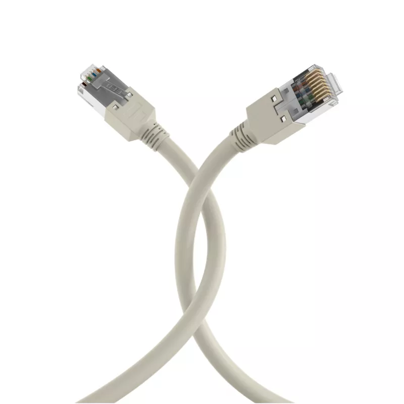 EFB Elektronik K8452.50 Cable de parcheo RJ45 Cat.5e F/UTP LSZH, Draka UC300 TM11, 4x2 x AWG26/7, contactos dorados, 50 m, gris