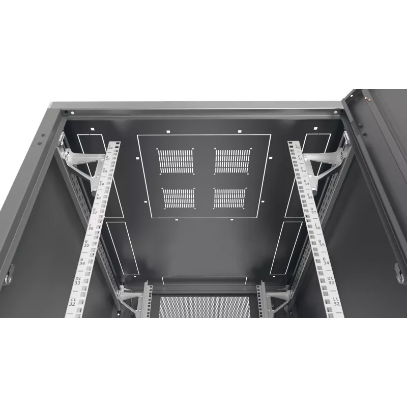 EFB PRO 33U 800x800mm Armario de servidor RAL9005 con puertas frontal y trasera perforadas