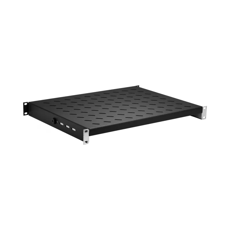 EFB Elektronik 691651FTS.6 bandeja fija de 19 inch 1HE para armarios de 600 mm de profundidad, ET 350-450 mm, carga 120 kg, RAL 9005 negro