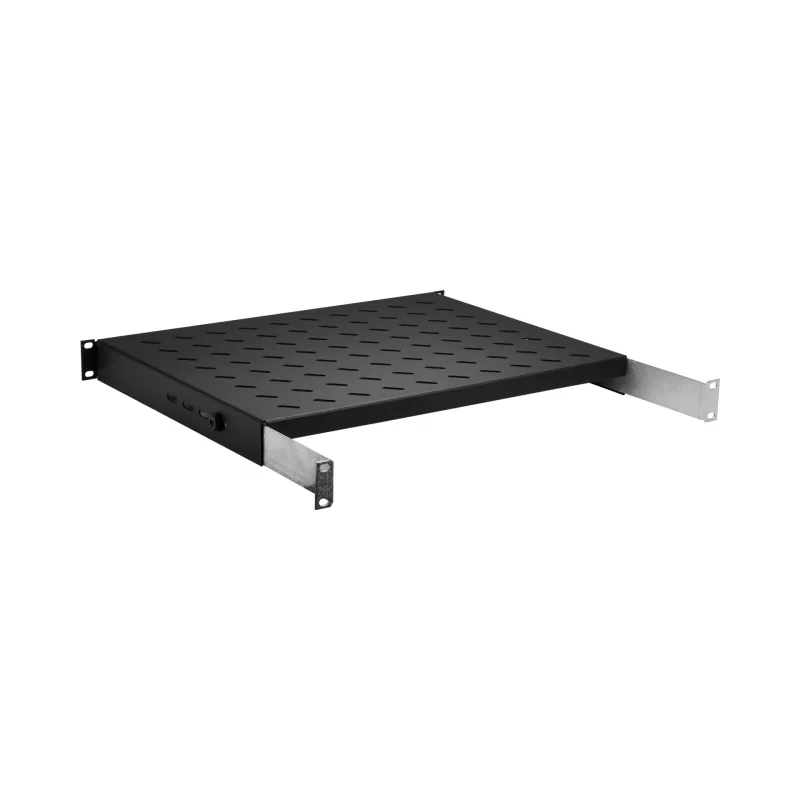 EFB Elektronik 691651FTS.6 bandeja fija de 19 inch 1HE para armarios de 600 mm de profundidad, ET 350-450 mm, carga 120 kg, RAL 9005 negro