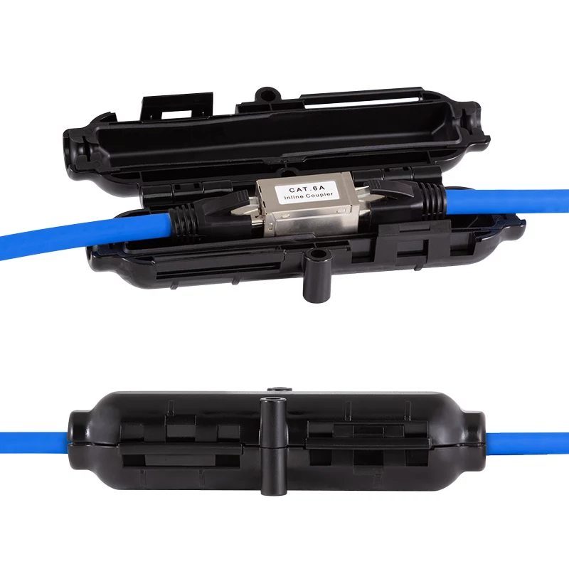 LOGILINK Caja de conexión de cables para exterior IP54, caja de conexión resistente a la intemperie para alargadores y conectores, negro/gris