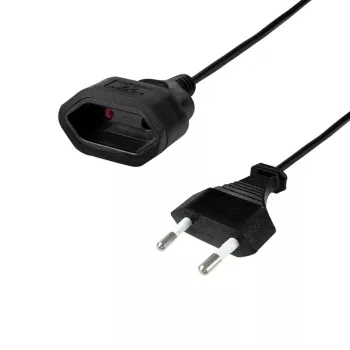LogiLink Cable alargador conector macho europeo CEE 7/16 a conector hembra 0,2 m negro