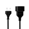 LogiLink Cable alargador conector macho europeo CEE 7/16 a conector hembra 0,2 m negro