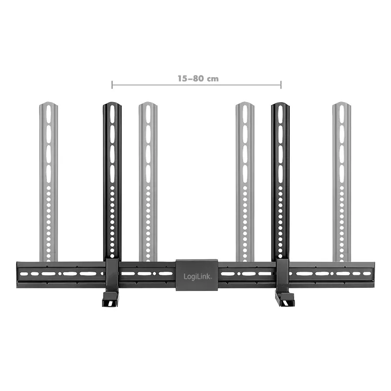 LogiLink BP0205 Soporte universal para barra de sonido, soporte VESA, profundidad ajustable 86-155mm, 15kg, negro