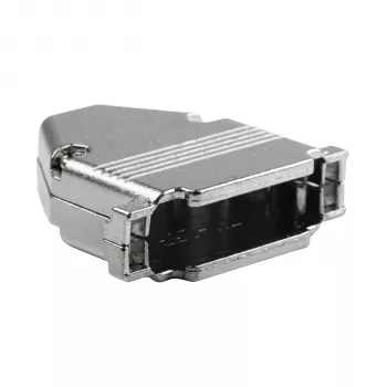 EFB Elektronik 29432.1V2 Cubierta de metal completo E-GP25G con alivio de tracción, D-Sub de 25 polos, apantallada EMI/RFI, aleación de zinc, plata