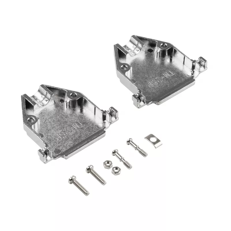 EFB Elektronik 29432.1V2 Cubierta de metal completo E-GP25G con alivio de tracción, D-Sub de 25 polos, apantallada EMI/RFI, aleación de zinc, plata