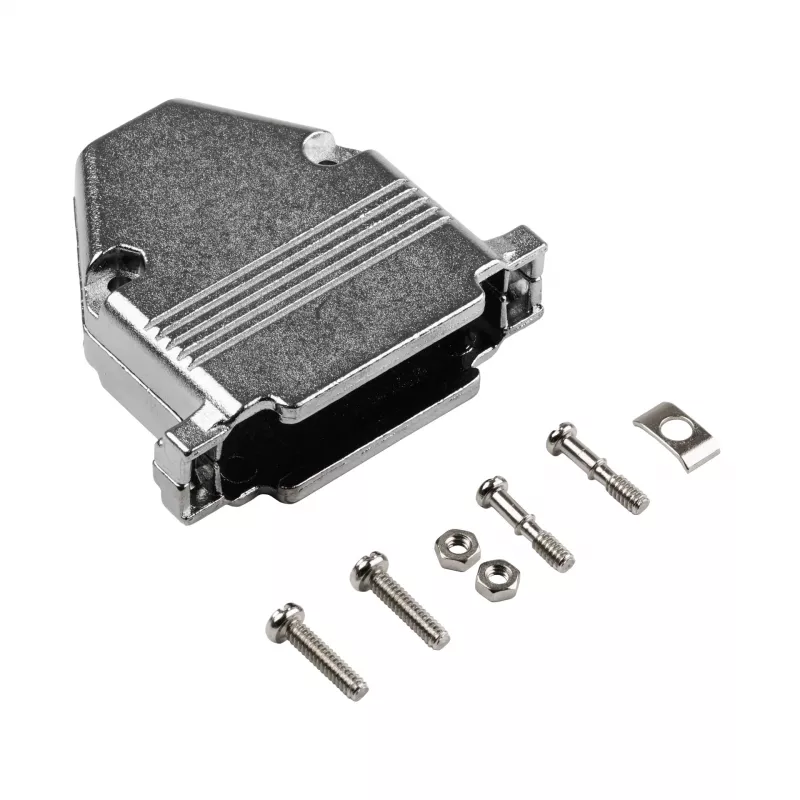 EFB Elektronik 29432.1V2 Cubierta de metal completo E-GP25G con alivio de tracción, D-Sub de 25 polos, apantallada EMI/RFI, aleación de zinc, plata