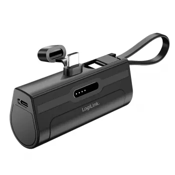 LogiLink Batería externa móvil, LiPo, 4500 mAh, conector USB-C integrado, negra