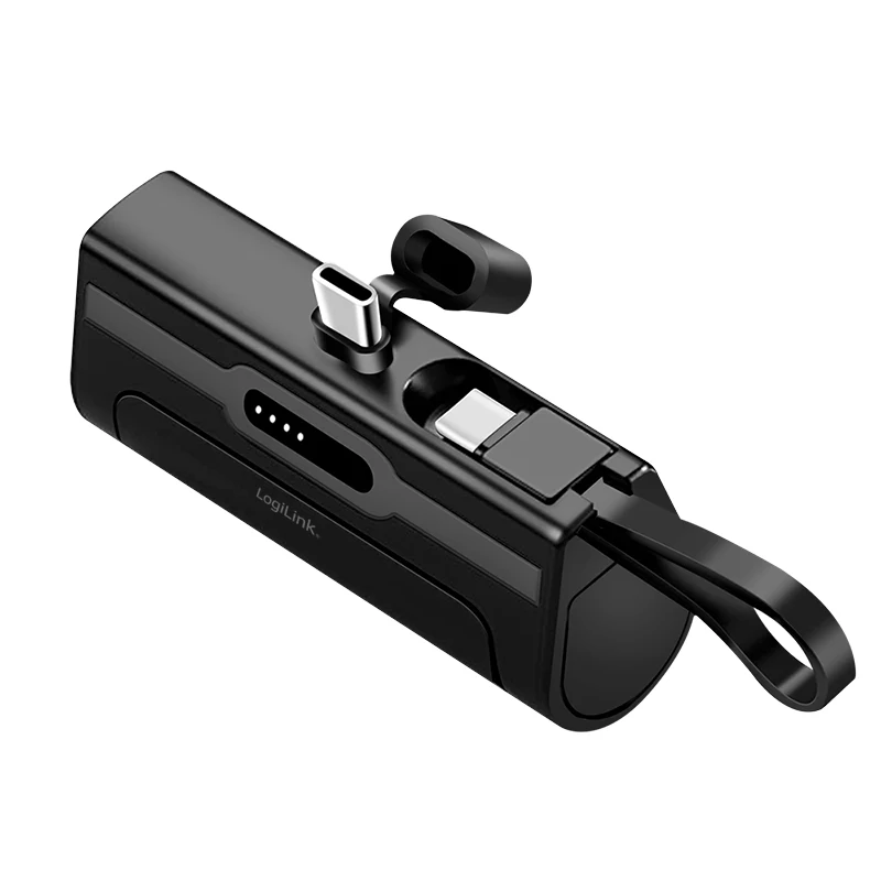 LogiLink Batería externa móvil, LiPo, 4500 mAh, conector USB-C integrado, negra