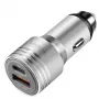 LogiLink Cargador de Coche USB, 2 Puertos, Carga Rápida 20W, Plata