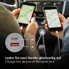 LogiLink Cargador de Coche USB, 2 Puertos, Carga Rápida 20W, Plata