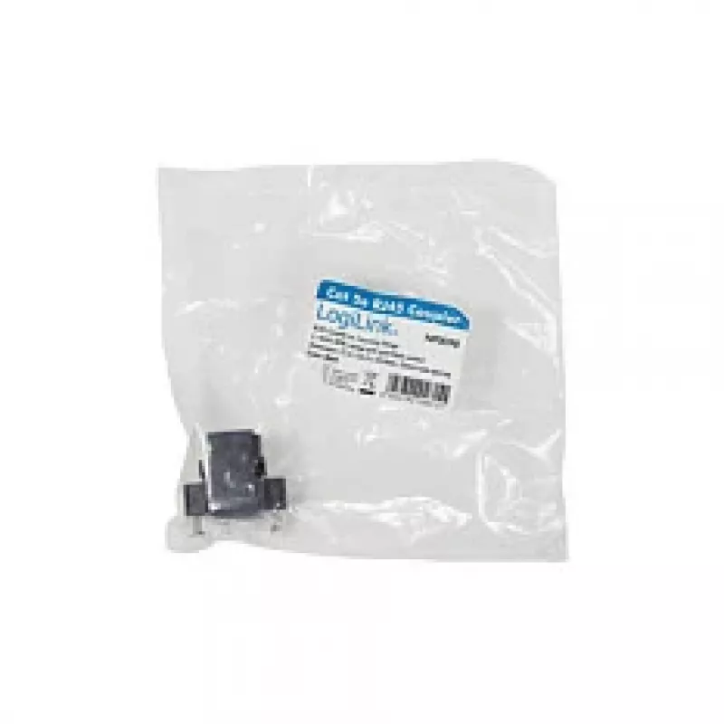 LOGILINK NP0098 Acoplador RJ45 con Brida de Montaje, 2x Conector Hembra RJ45, Cat.5e UTP, Negro