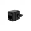 LOGILINK NP0098 Acoplador RJ45 con Brida de Montaje, 2x Conector Hembra RJ45, Cat.5e UTP, Negro