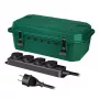 LogiLink Caja de Distribución Eléctrica para Exterior con Regleta de 4 Tomas, IP54, Verde, 2m Cable