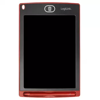 LogiLink Tableta de escritura LCD 8,5 pulgadas, roja, con 2 imanes