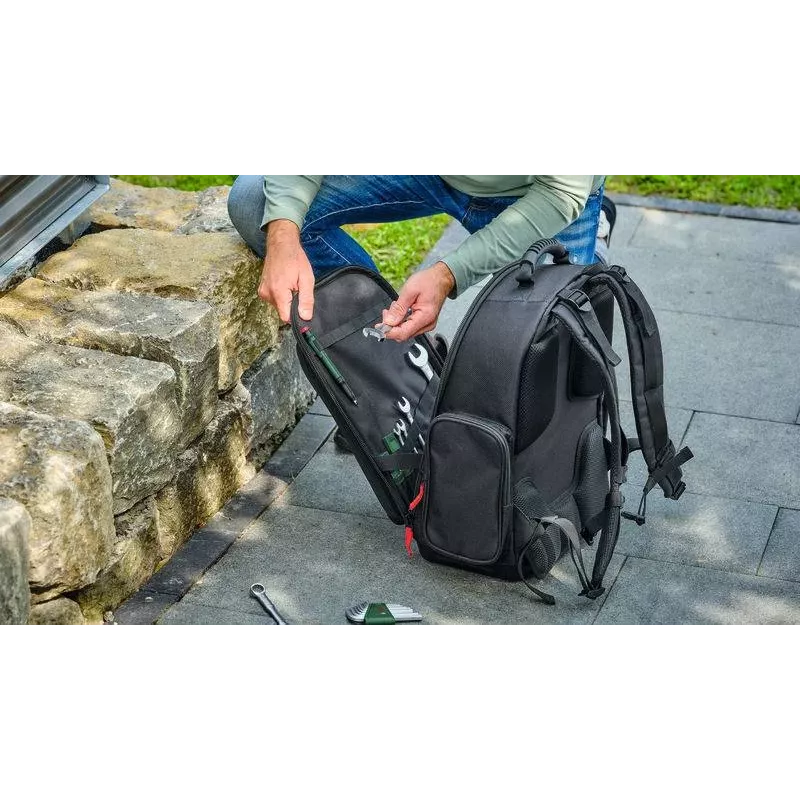 Bosch Power Tools Set de Mochila de Herramientas de 60 Piezas (Negro/Verde)