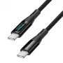 LogiLink cable USB 2.0 Type-C con indicador de potencia, C/M a C/M, 480 Mbps, 240W PD 3.1, nailon trenzado, negro, 1 m