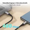 LogiLink cable USB 2.0 Type-C, C/M a C/M, 480 Mbps, 240W, nailon, metal, negro/plata, 0,5 m