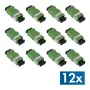 LogiLink FA01SC8 adaptador de fibra óptica SC Simplex APC, sin brida, verde, pack de 12