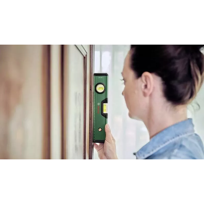 BOSCH DIY nivel de burbuja 25 cm verde con ranura en V y base fresada plana