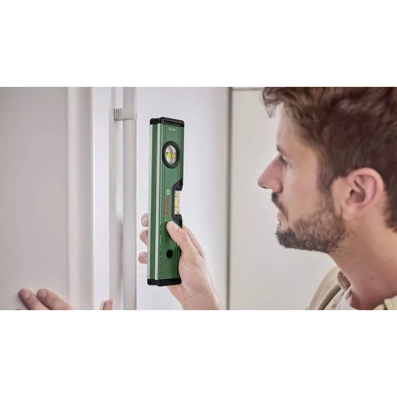 BOSCH DIY nivel de burbuja 25 cm verde con ranura en V y base fresada plana