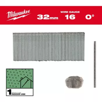 Milwaukee Clavos rectos calibre 16 25 mm para M18 FN16GS (pack de 5000)
