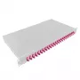 LogiLink F24LC4G Panel de parcheo de fibra óptica LC Duplex de 24 puertos, 1U montaje en rack 19 pulgadas, acero gris