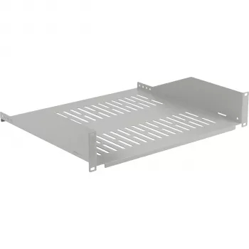 EFB ELEKTRONIK Estante fijo 19 pulgadas 2U, 400 mm de profundidad, carga 22 kg, gris claro RAL 7035