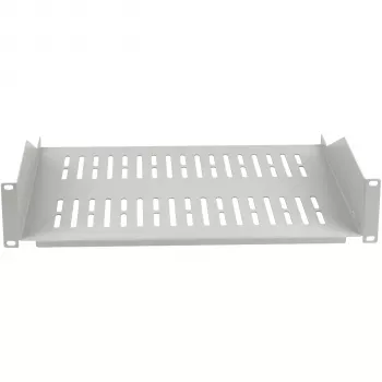 EFB ELEKTRONIK Estante fijo 19 pulgadas 2U, 400 mm de profundidad, carga 22 kg, gris claro RAL 7035