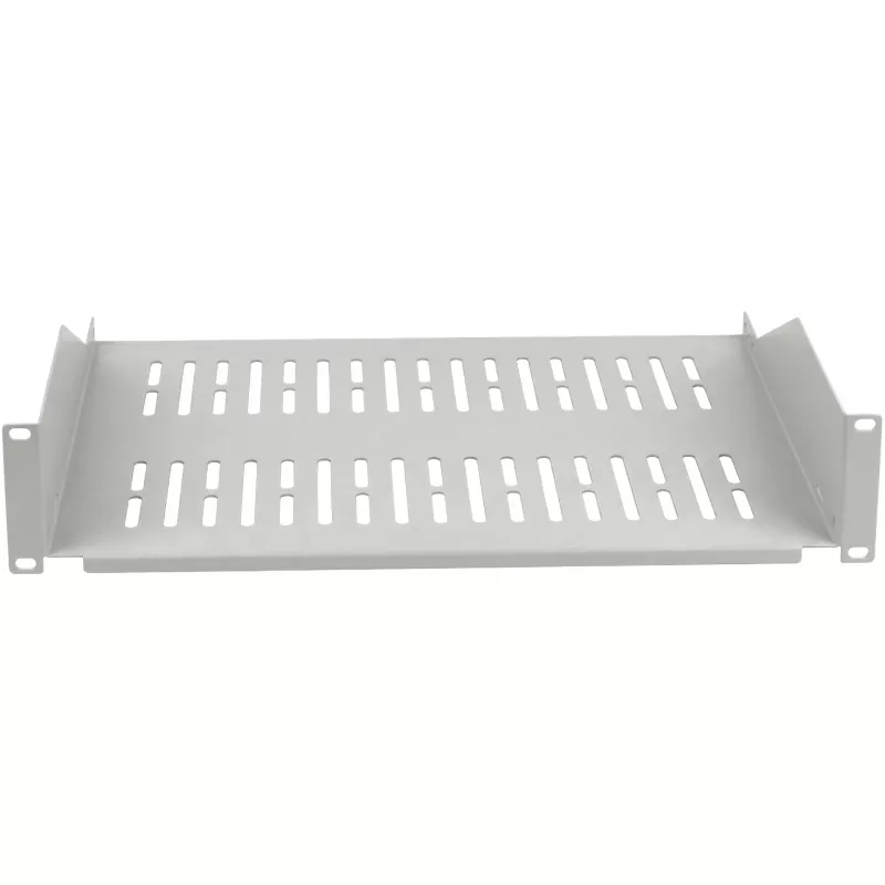 EFB ELEKTRONIK Estante fijo 19 pulgadas 2U, 400 mm de profundidad, carga 22 kg, gris claro RAL 7035