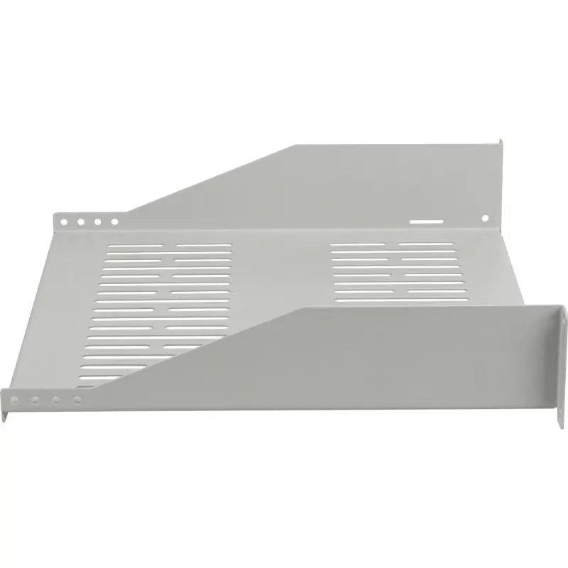 EFB ELEKTRONIK Estante fijo 19 pulgadas 2U, 400 mm de profundidad, carga 22 kg, gris claro RAL 7035
