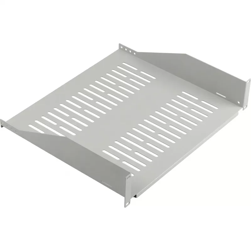 EFB ELEKTRONIK Estante fijo 19 pulgadas 2U, 400 mm de profundidad, carga 22 kg, gris claro RAL 7035