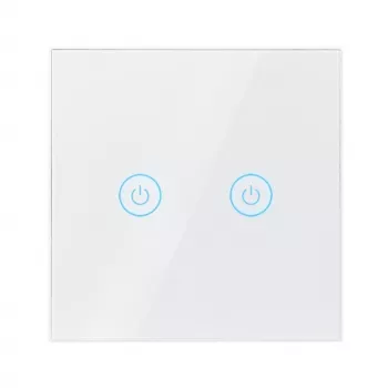 Interruptor de luz WiFi Smart EU LogiLink, 2 canales, compatible con Tuya, Blanco
