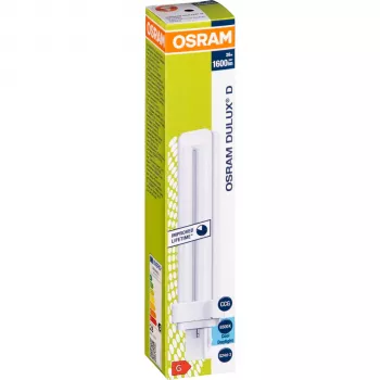 Lámpara fluorescente compacta Osram DULUX D 26W/865 G24d-3, blanco luz de día, 1800 lm, 2 polos
