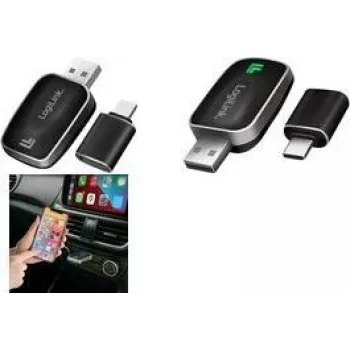 Adaptador LogiLink BT 5.0 con cable a inalámbrico CarPlay / Android Auto, tipo dongle