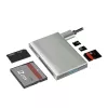 Lector de tarjetas LogiLink USB 3.2 Gen1 5 en 1, carcasa de metal, Plata