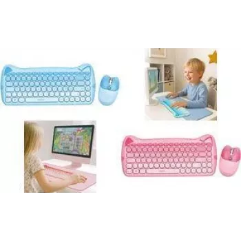 Teclado infantil LogiLink 2.4G combo set, Rosa