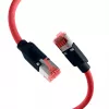 Cable patch industrial EFB Elektronik K8048PUI30 RJ45 Cat.6A S/FTP PUR, Draka UC900 TM21, cubierta resistente al aceite y UV, 4x2 x AWG26/7, 30 m, rojo