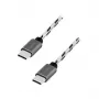 Set de 3 cables LogiLink USB 2.0 Type-C, C/M a C/M, aluminio, nailon, Blanco/Negro